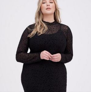 Torrid MINI MESH MOCK NECK DRESS 2x
